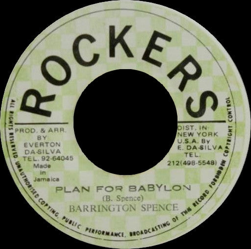 Barrington Spence / Rockers All Stars : Plan For Babylon (7")