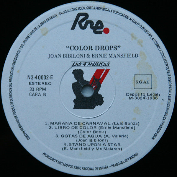 Joan Bibiloni & Ernie Mansfield* : Color Drops (LP, Album)