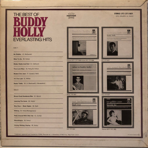 Buddy Holly : The Best Of Buddy Holly (Everlasting Hits) (LP, Comp)