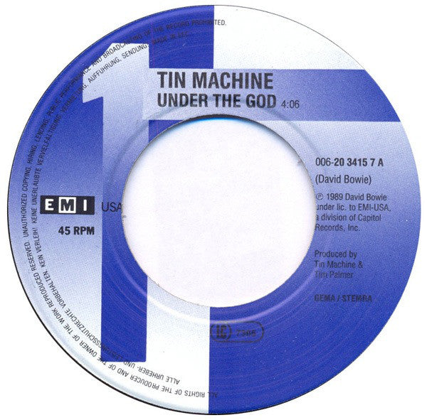 Tin Machine : Under The God (7", Single)