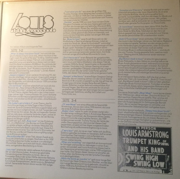 Louis Armstrong : Louis At The Crescendo (2xLP, Album)