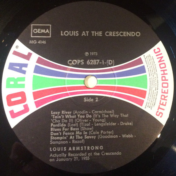 Louis Armstrong : Louis At The Crescendo (2xLP, Album)