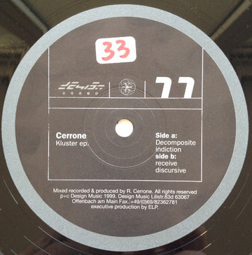 Rino Cerrone : Kluster EP. (12", EP)
