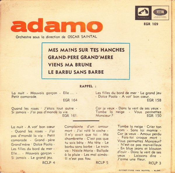 Adamo : Mes Mains Sur Tes Hanches (7", EP)