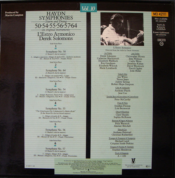 Joseph Haydn, L'Estro Armonico, Derek Solomons : Vol. 10, Symphonies, Sturm Und Drang 50 • 54 • 55 • 56 • 57 • 64   (3xLP + Box)