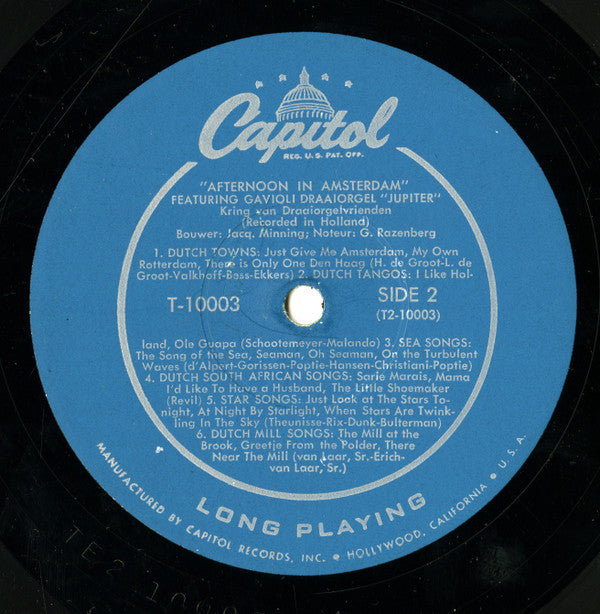 Gavioli Draaiorgel Jupiter : Afternoon In Amsterdam (LP)