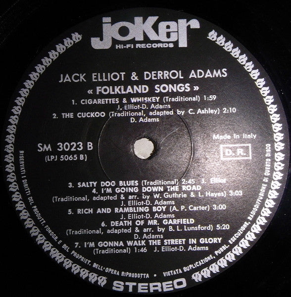 Jack Elliott* & Derroll Adams : Folkland Songs (LP, Album)