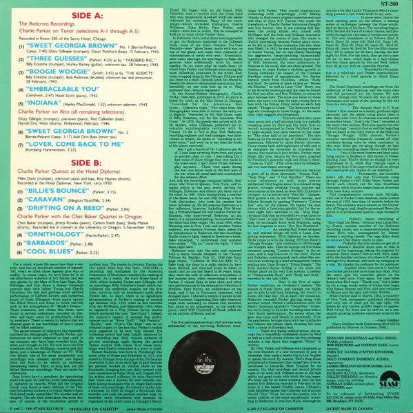 Charlie Parker : Bird On Tenor 1943 / Birth Of The Bebop (LP, Comp, Mono)
