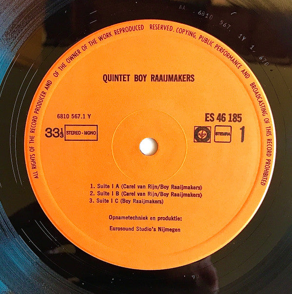 Quintet Boy Raaijmakers : Quintet Boy Raaijmakers (LP)