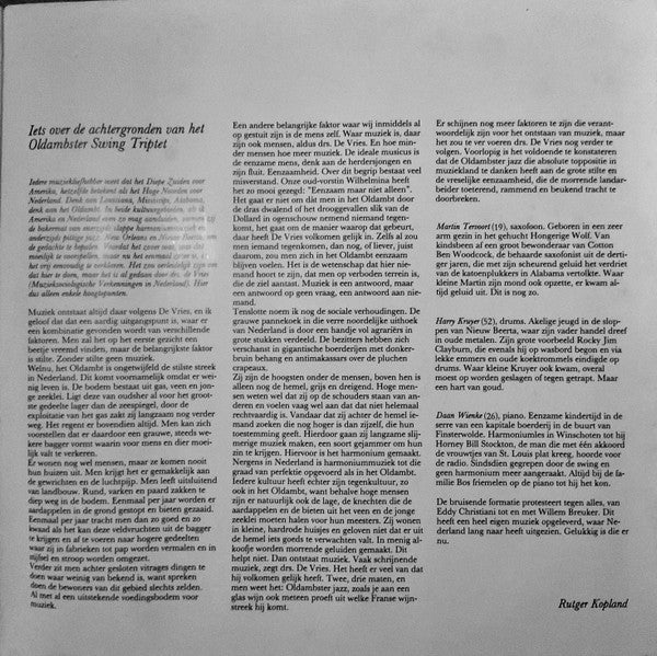 Oldambster Swing Triptet : Negentienachtste (LP)