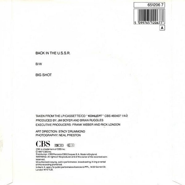 Billy Joel : Back In The U.S.S.R. (7", Single)