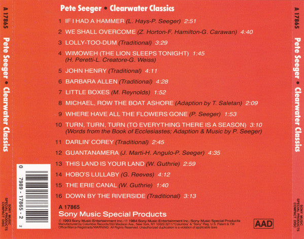 Pete Seeger : Clearwater Classics (CD, Comp)