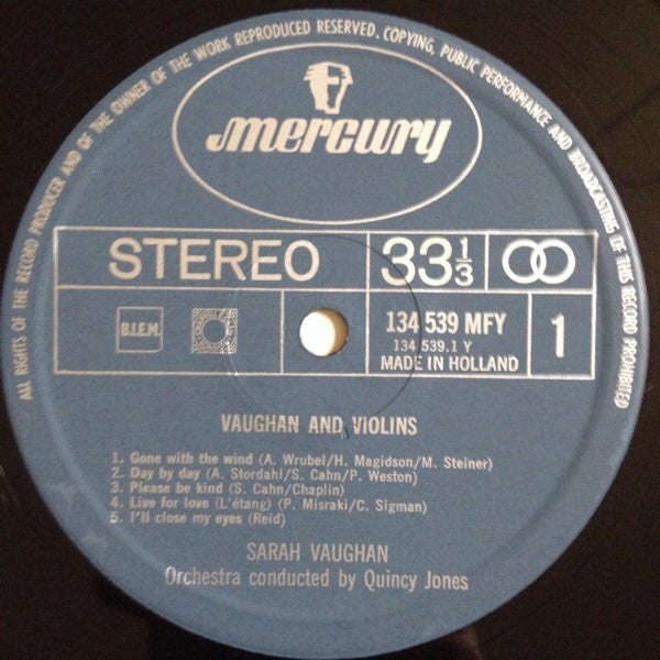 Sarah Vaughan : Vaughan And Violins (LP, Album)