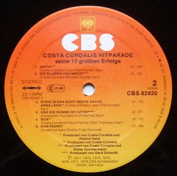 Costa Cordalis : Hitparade - Seine 12 Grössten Erfolge (LP, Comp)