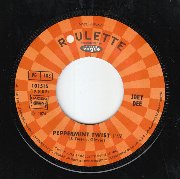 Joey Dee : Ya Ya Twist / Peppermint Twist (7", RE)