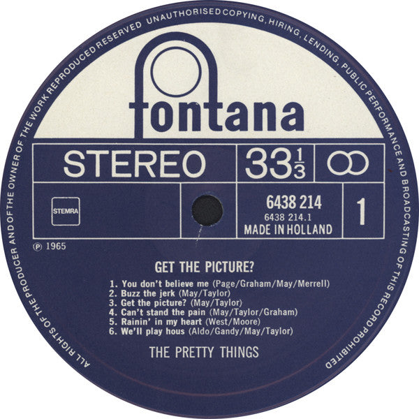 The Pretty Things : Get The Picture? (LP, Album, Mono, RE)