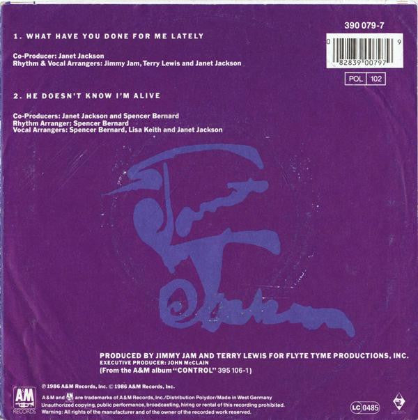 Janet Jackson : What Have You Done For Me Lately (7", Single)