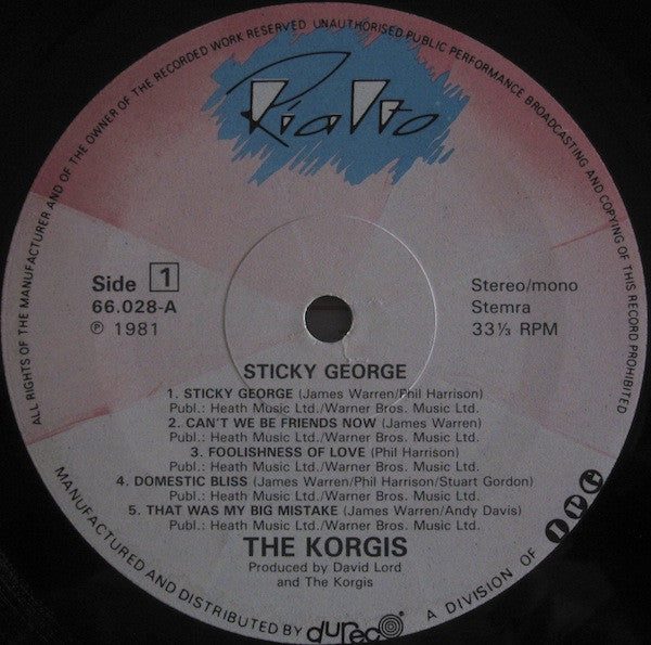 The Korgis : Sticky George (LP, Album)