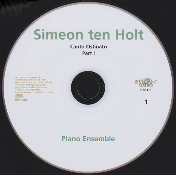 Simeon ten Holt - Piano Ensemble, Irene Russo, Fred Oldenburg, Sandra van Veen & Jeroen van Veen (2) : Canto Ostinato (2xCD, Album, RE)