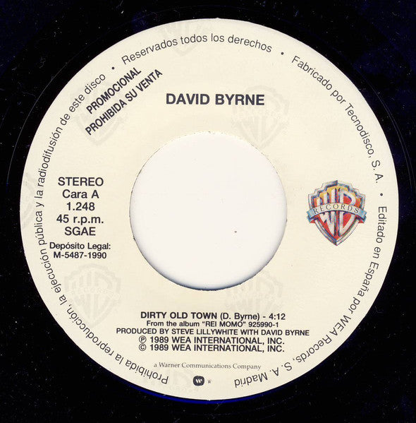 David Byrne : Dirty Old Town (7", Promo)