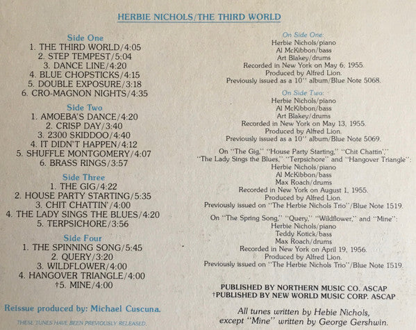 Herbie Nichols : The Third World (2xLP, Comp, Mono)