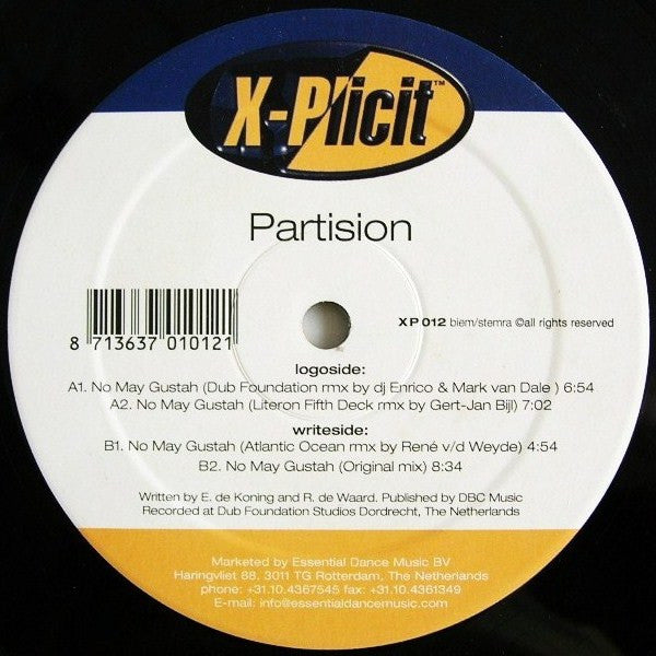 Partision : No May Gustah (Remixes) (12")