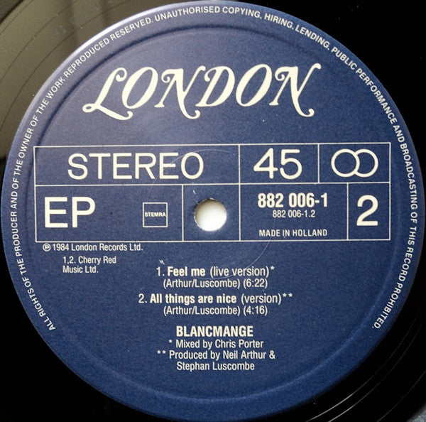 Blancmange : The Day Before You Came (12", EP)