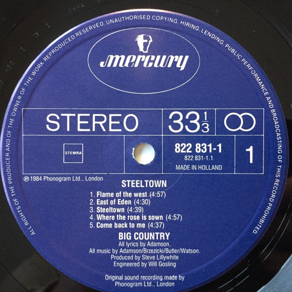 Big Country : Steeltown (LP, Album, Gat)