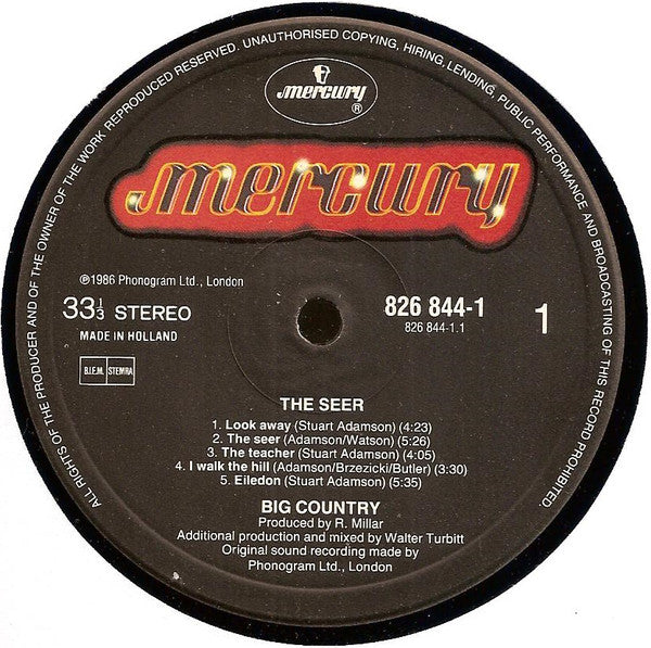 Big Country : The Seer (LP, Album)