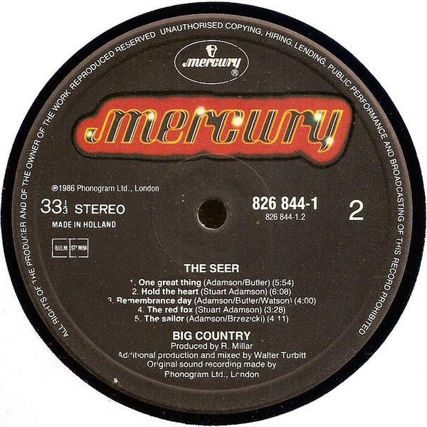 Big Country : The Seer (LP, Album)