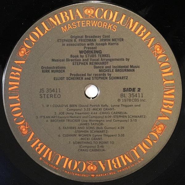 "Working" Original Broadway Cast : Working (LP, Album)