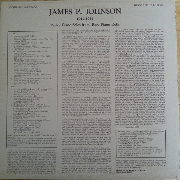 James Price Johnson : 1917-21 (LP, Comp)