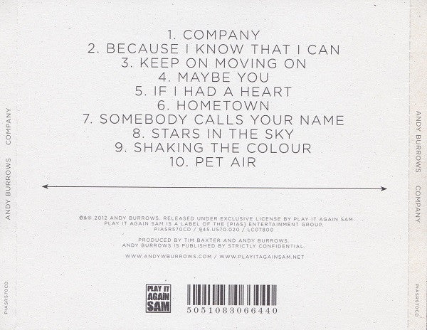Andy Burrows : Company (CD, Album)