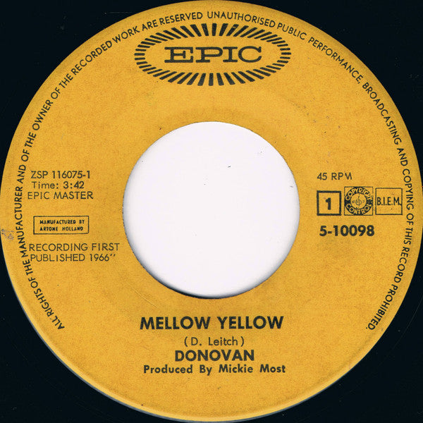 Donovan : Mellow Yellow (7", Single)