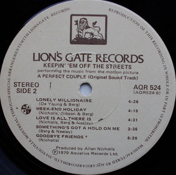 Keepin' 'Em Off The Streets : Performing The Music From The Motion Picture A Perfect Couple (LP, Album)