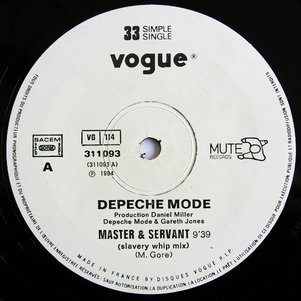 Depeche Mode : Master And Servant (Slavery Whip Mix) (12", Single, MPP)