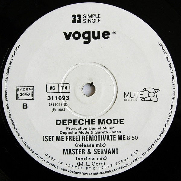 Depeche Mode : Master And Servant (Slavery Whip Mix) (12", Single, MPP)