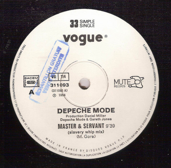 Depeche Mode : Master And Servant (Slavery Whip Mix) (12", Single, MPP)