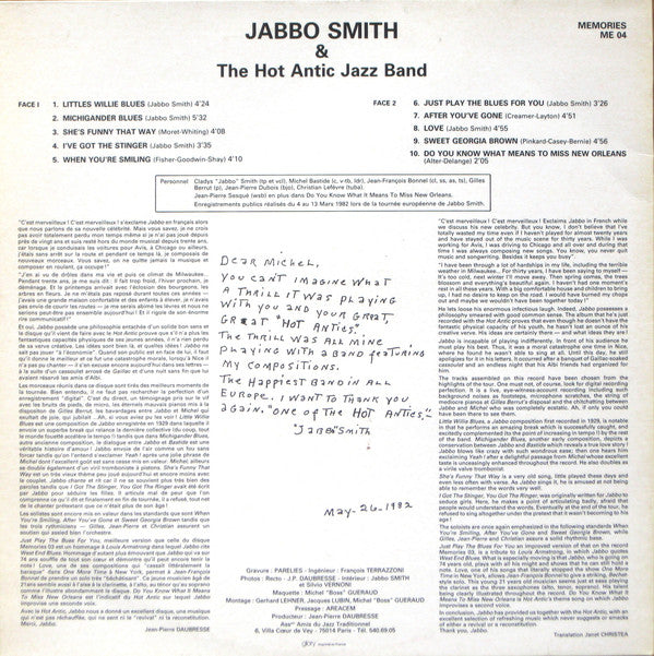 Jabbo Smith And The Hot Antic Jazz Band : European Concerts (LP, Album)