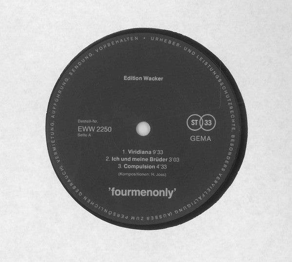 Fourmenonly : Volume One (LP, Album)