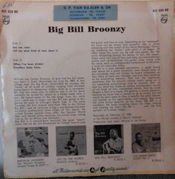 Big Bill Broonzy : Big Bill Broonzy (7", EP)