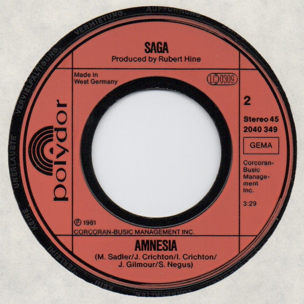 Saga (3) : Time's Up (7", Single)