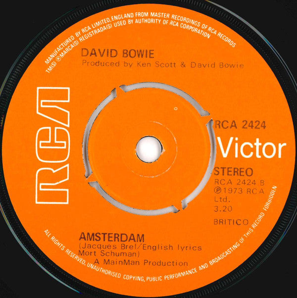 David Bowie : Sorrow (7", Single, RP)