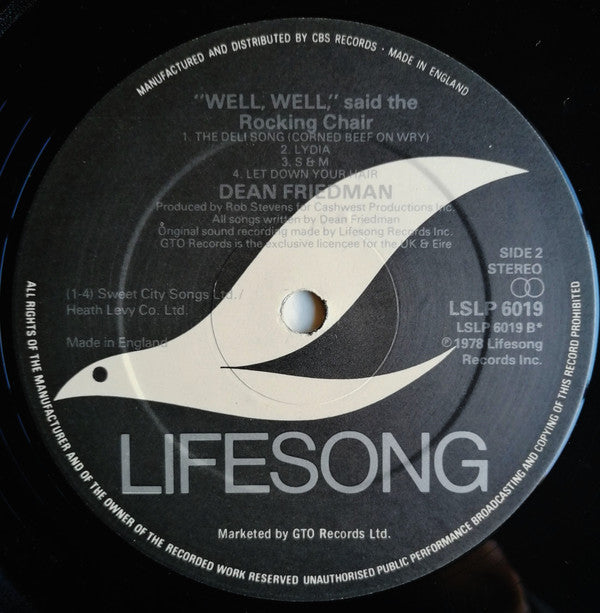 Dean Friedman : "Well, Well," Said The Rocking Chair. (LP, Album)
