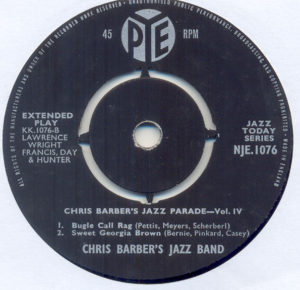 Chris Barber : Chris Barber Jazz Parade Volume Four (7", EP, Mono)