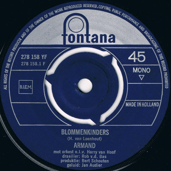 Armand : Blommen, Kinders / Opgedragen Aan De Oorden Der Benevelde Agrariers (7", Single, Mono)