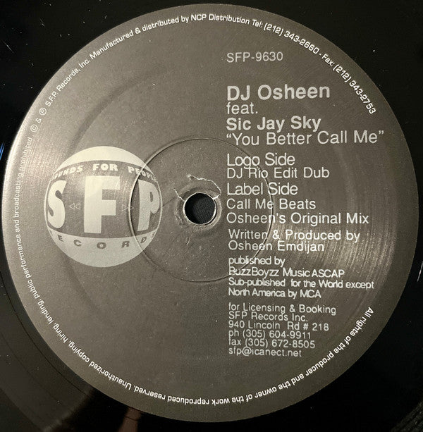 Osheen : You Better Call Me (12")