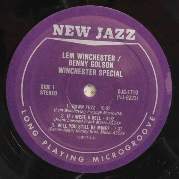 Lem Winchester & Benny Golson : Winchester Special (LP, Album, Ltd, RE, RM)