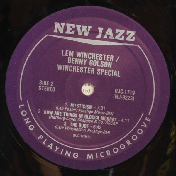 Lem Winchester & Benny Golson : Winchester Special (LP, Album, Ltd, RE, RM)