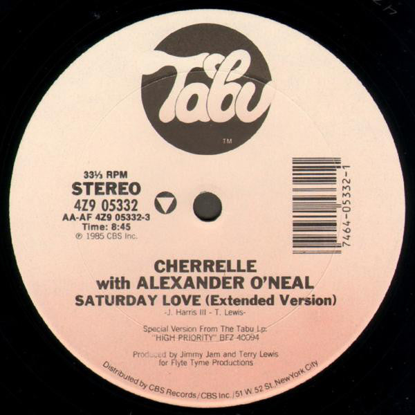 Cherrelle With Alexander O'Neal : Saturday Love (12", Pit)